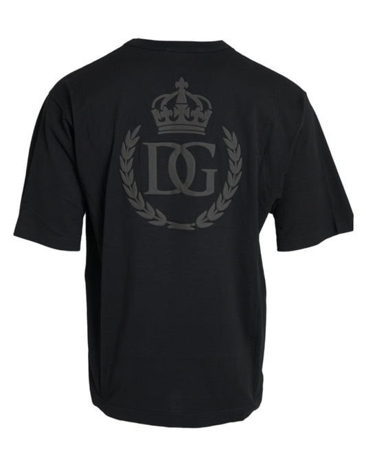 T-shirt a maniche corte girocollo con logo nero in rilievo Dolce &amp; Gabbana