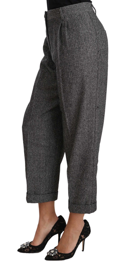 Pantaloni eleganti in misto lana grigio Dolce &amp; Gabbana