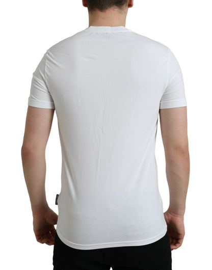 T-shirt intima a maniche corte con scollo a V in cotone bianco Dolce &amp; Gabbana