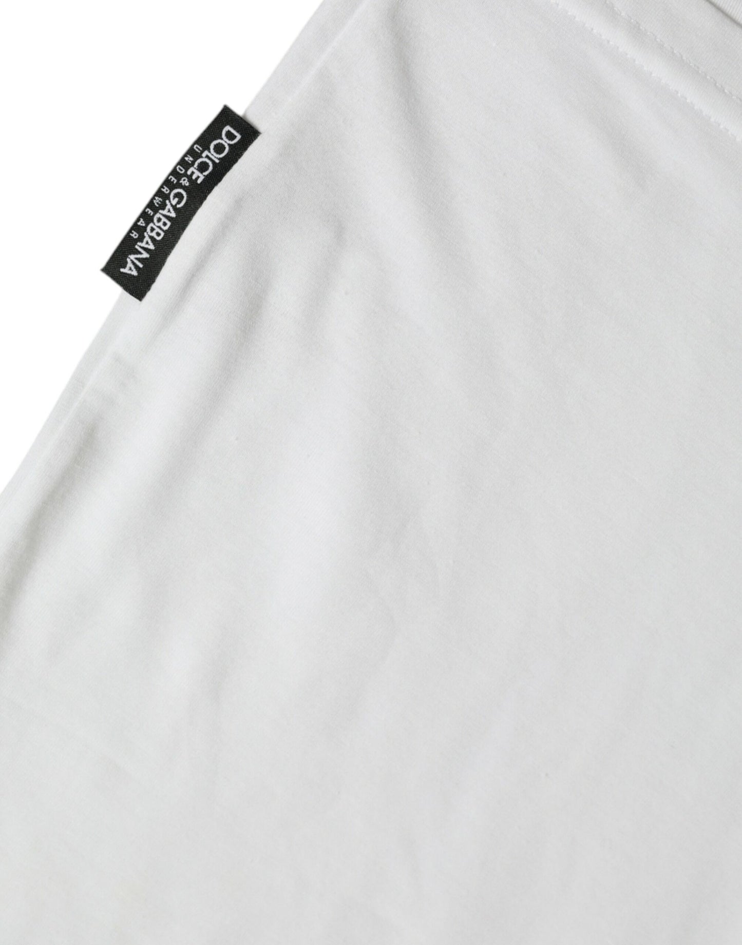 T-shirt intima a maniche corte con scollo a V in cotone bianco Dolce &amp; Gabbana