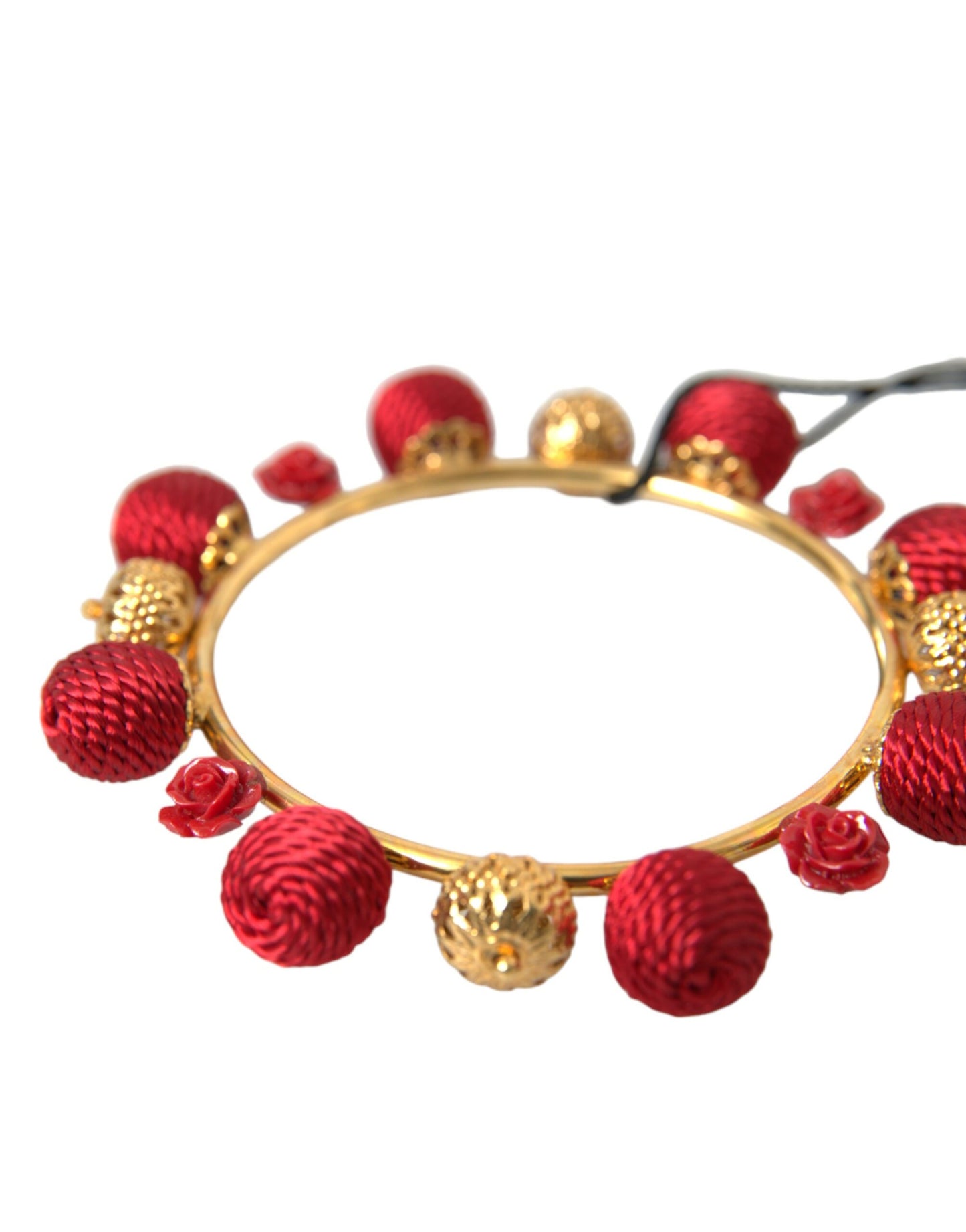 Браслет Dolce &amp; Gabbana Gold Brass Red RUNWAY Sicilia Natale Roses