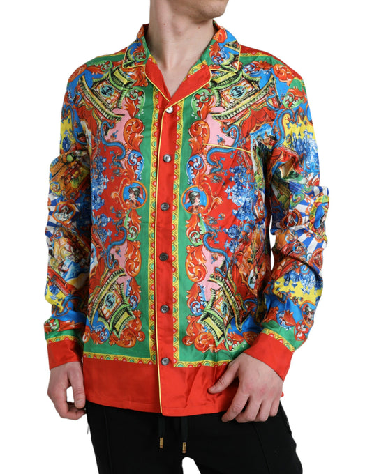 Dolce &amp; Gabbana Camicia casual con bottoni e fantasia multicolore