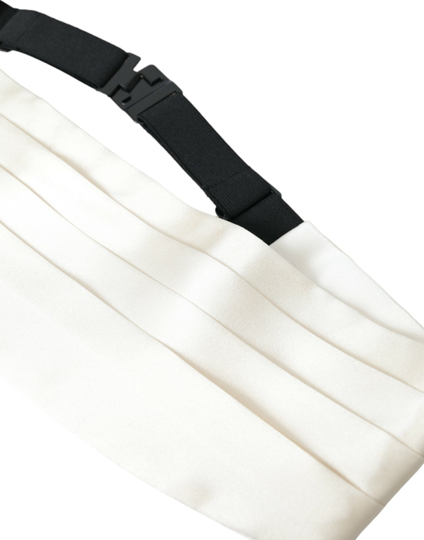 Dolce & Gabbana White Men Wide Waist Silk Belt Cummerbund