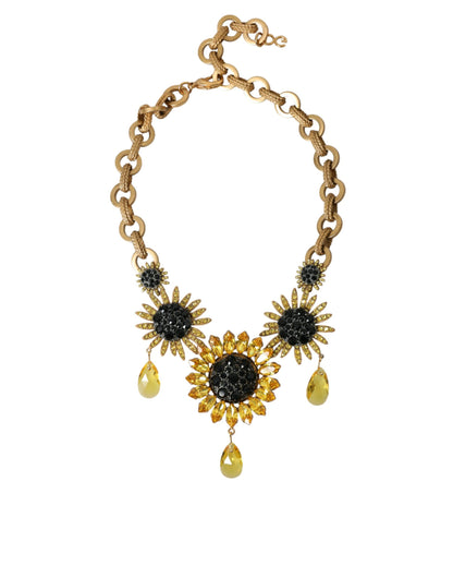 Dolce &amp; Gabbana Collana in ottone tono oro impreziosita da cristalli di girasole