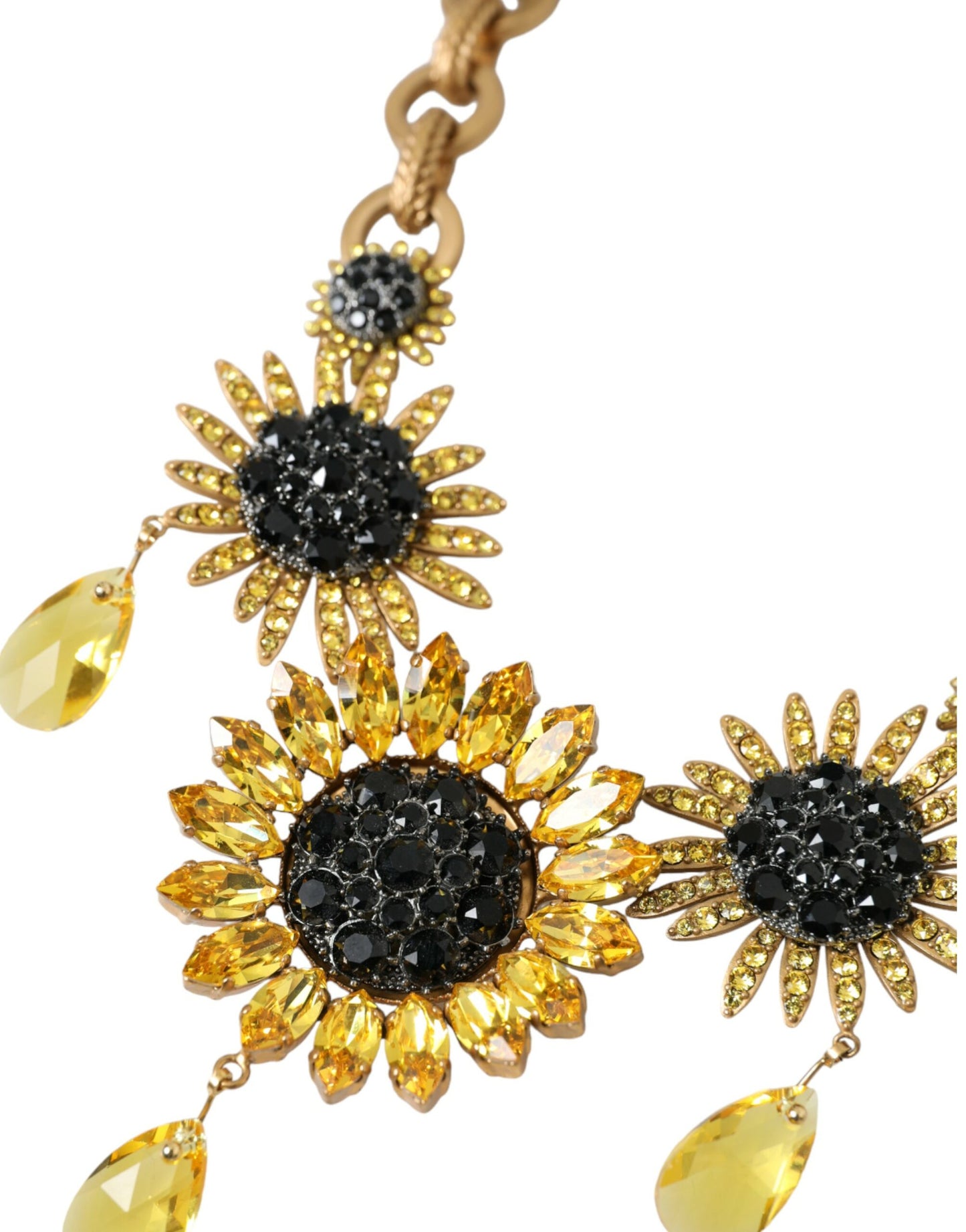 Dolce &amp; Gabbana Collana in ottone tono oro impreziosita da cristalli di girasole