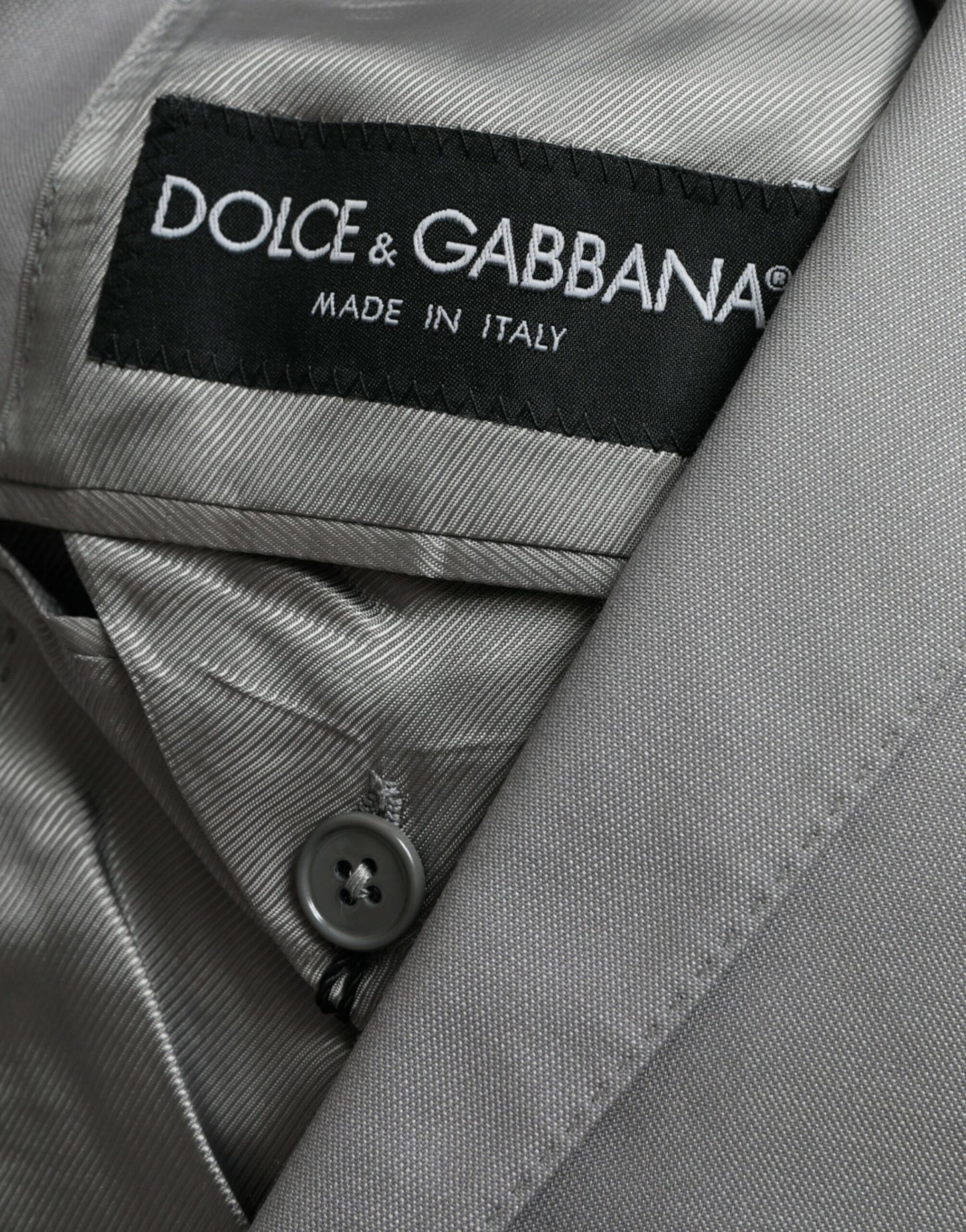 Серый шерстяной однобортный пиджак Dolce &amp; Gabbana Peak