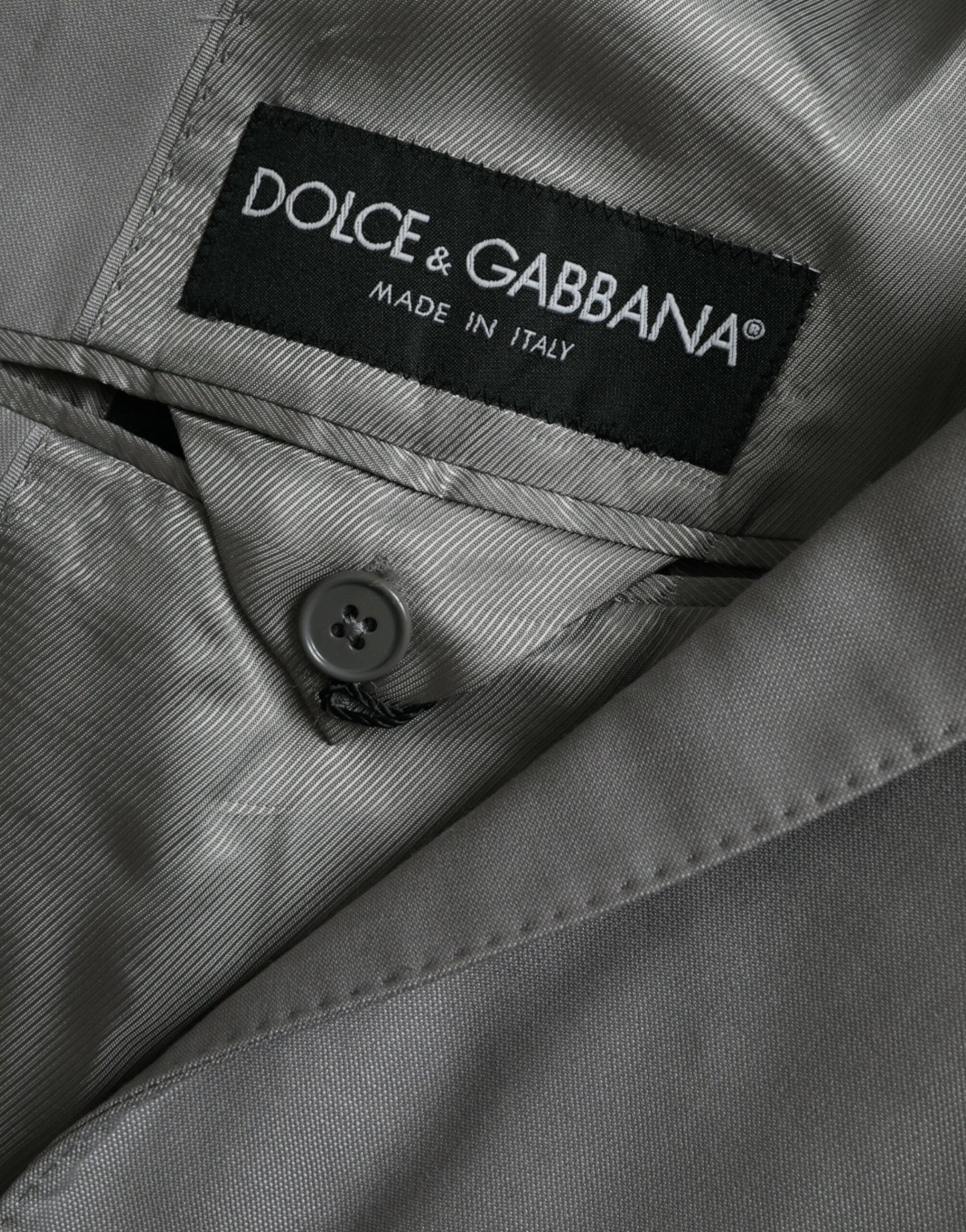 Серый шерстяной однобортный пиджак Dolce &amp; Gabbana Peak