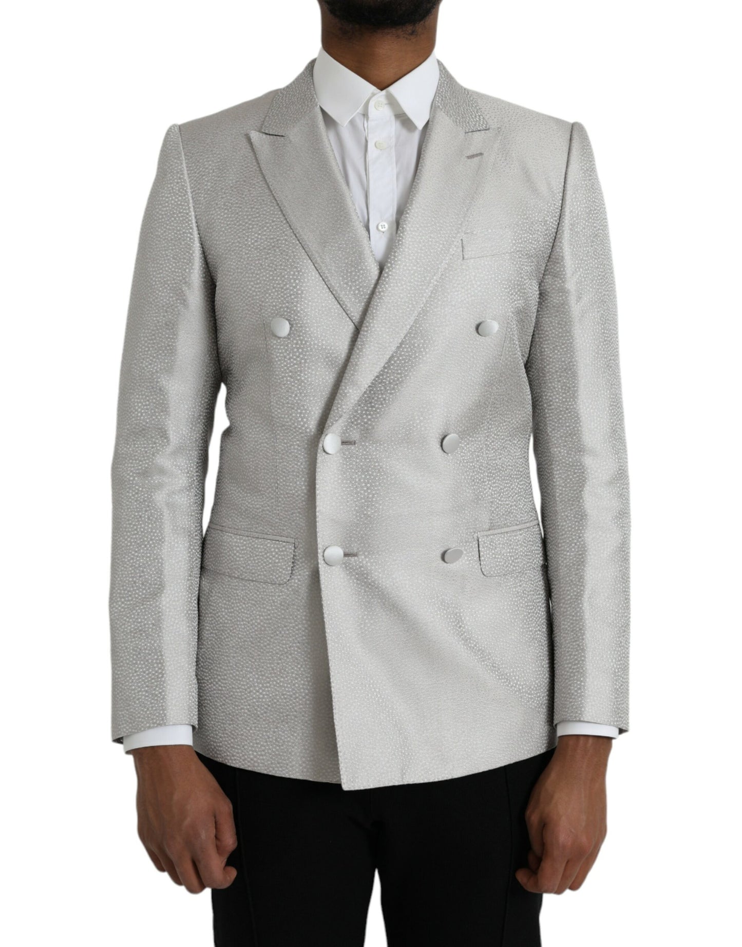 Dolce &amp; Gabbana Cappotto blazer doppiopetto MARTINI bianco sporco