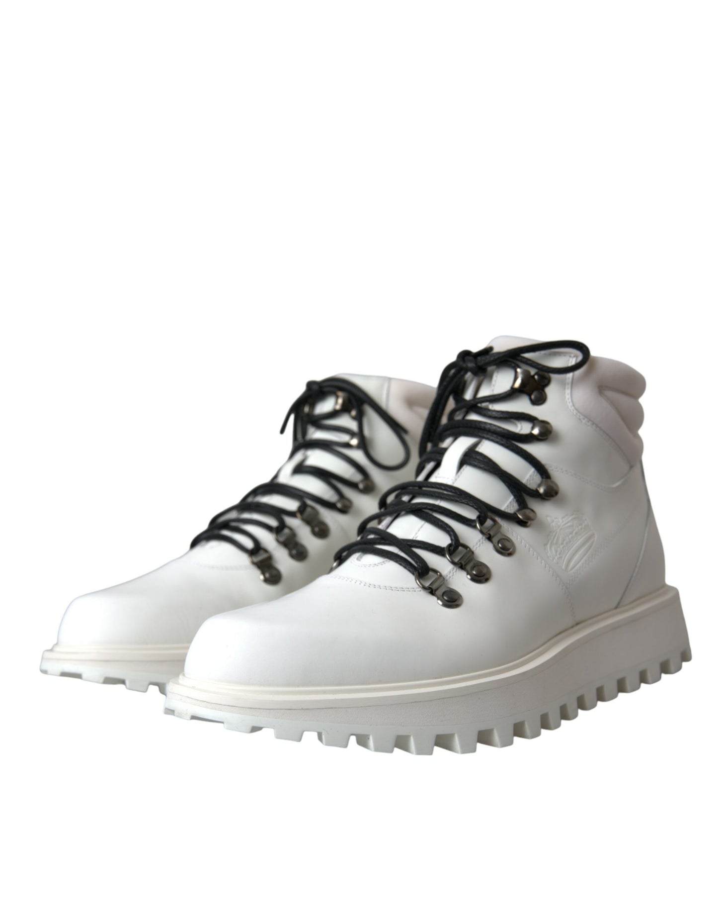 Dolce &amp; Gabbana Vulcano Trekking Uomo Stivaletti Scarpe Bianco