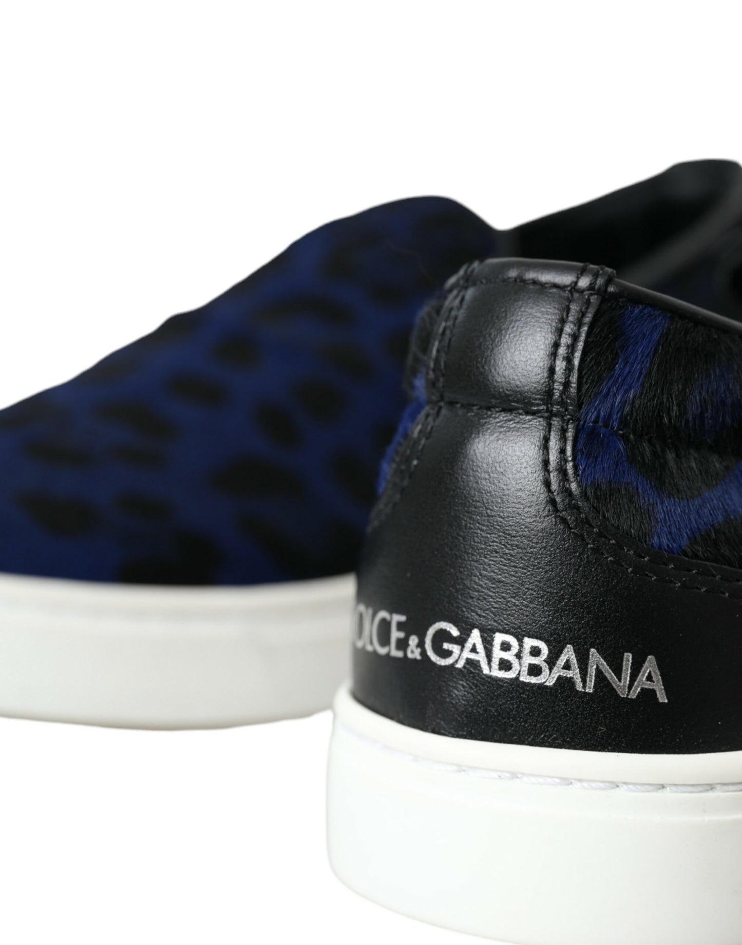 Dolce &amp; Gabbana Scarpe da ginnastica leopardate in pelle di vitello blu