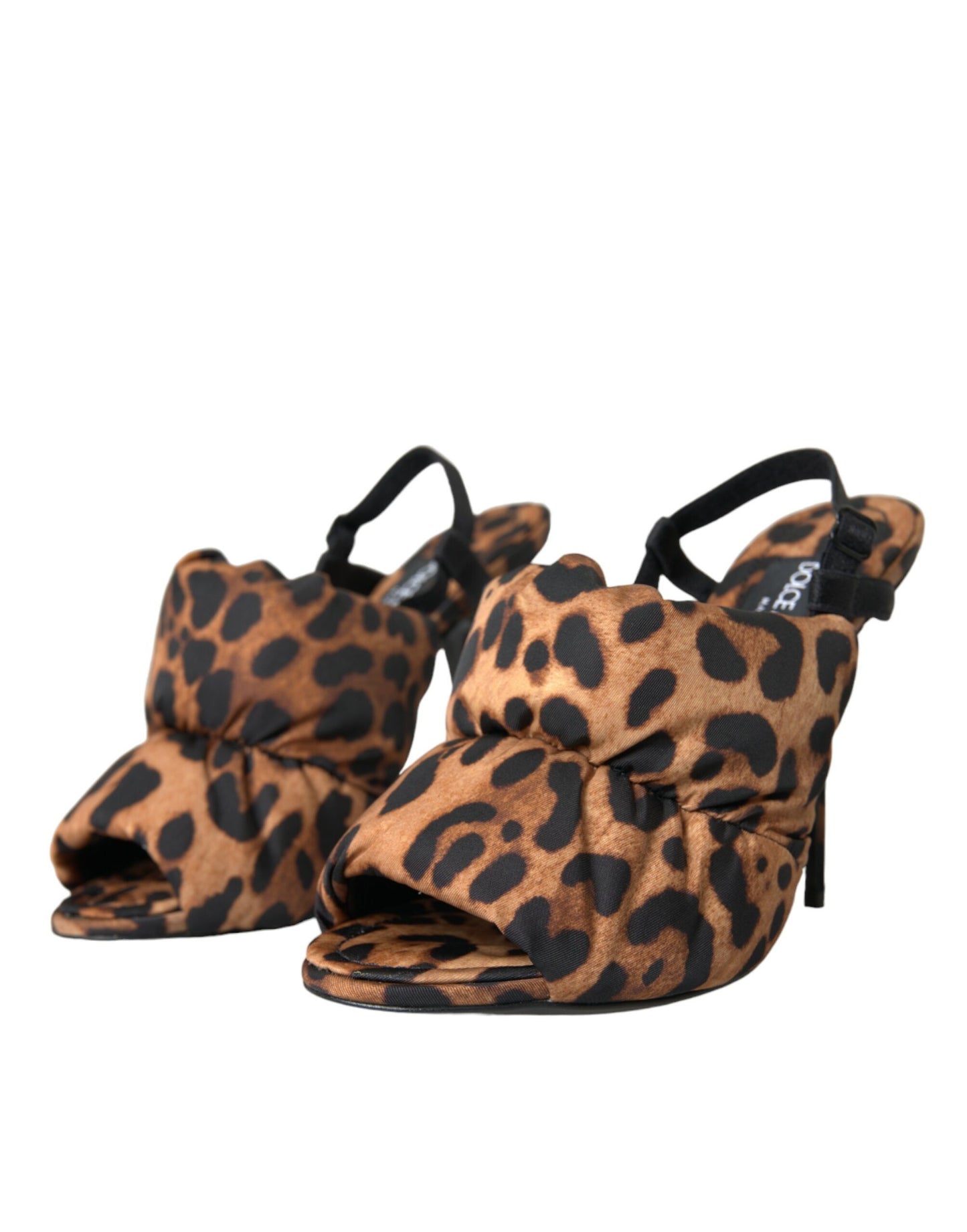 Dolce &amp; Gabbana Sandali con tacco slingback leopardati marroni