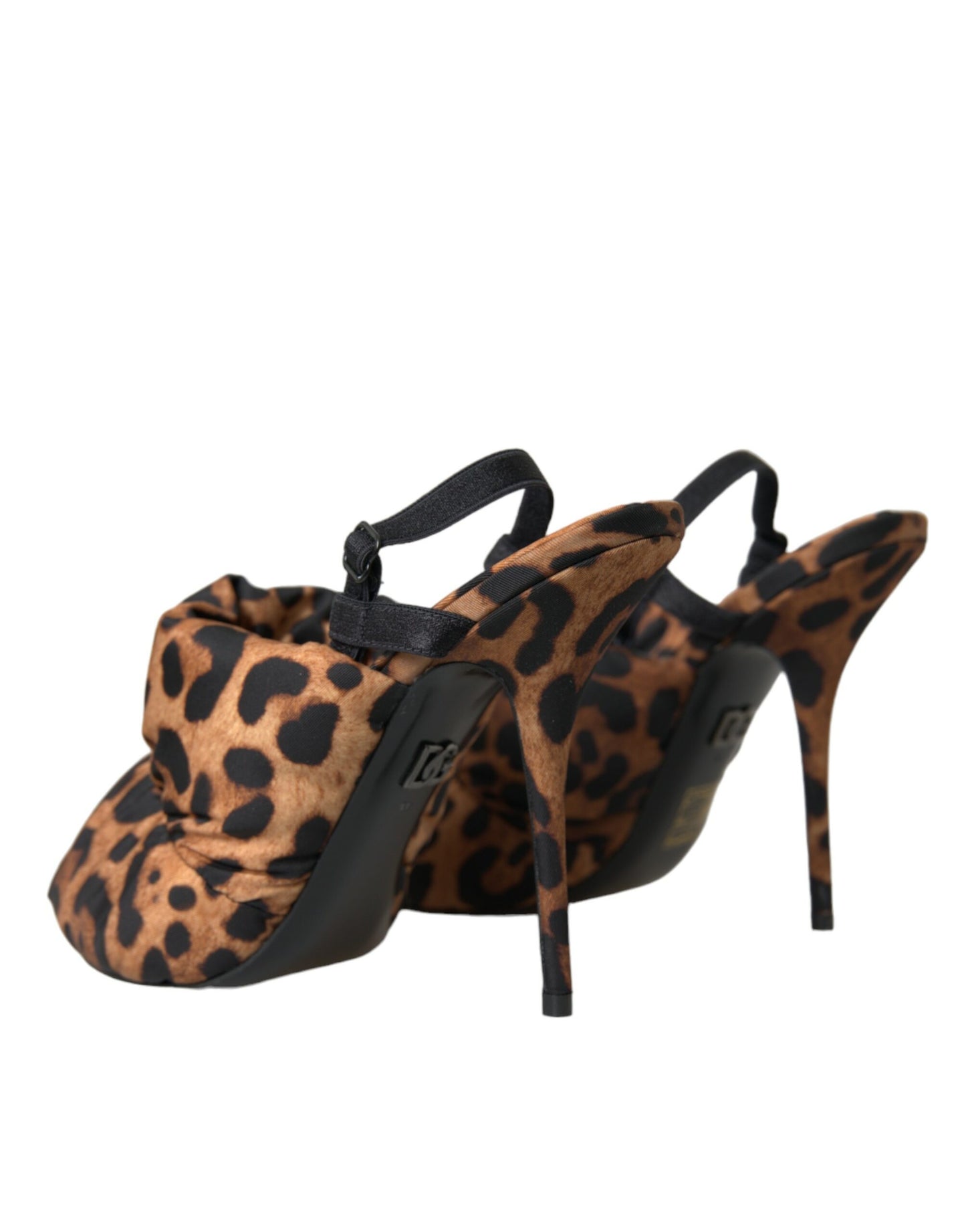 Dolce &amp; Gabbana Sandali con tacco slingback leopardati marroni