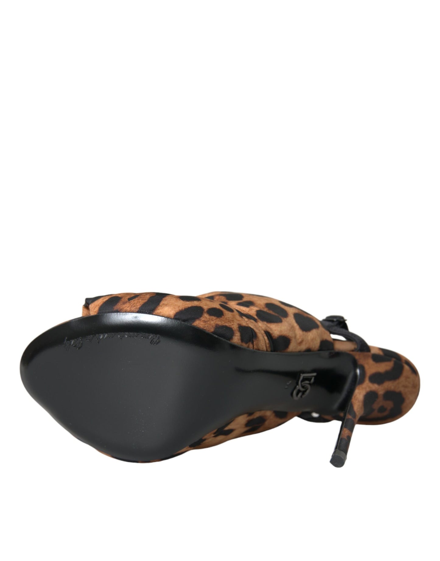 Dolce &amp; Gabbana Sandali con tacco slingback leopardati marroni