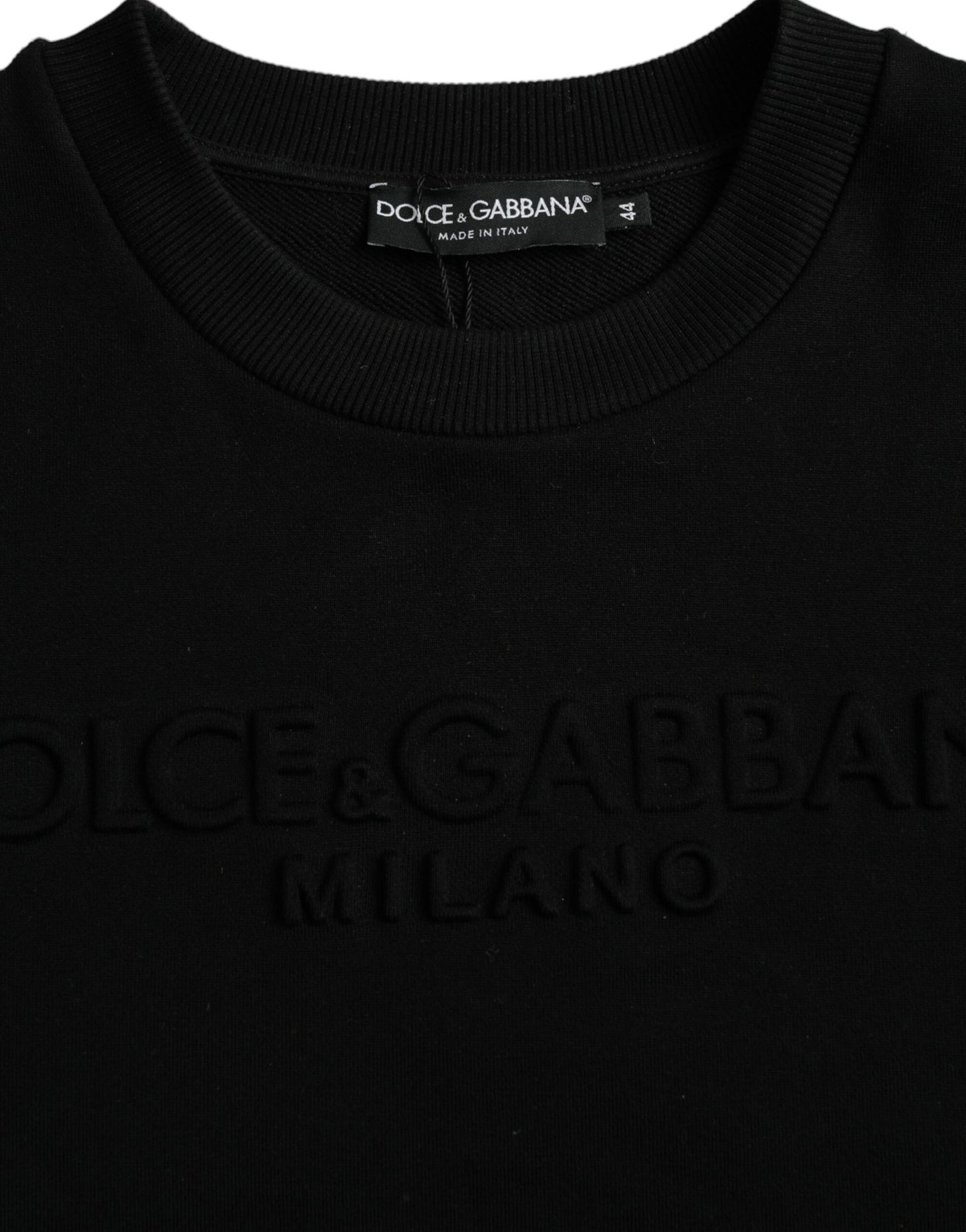 Dolce &amp; Gabbana Черный хлопковый свитер с длинными рукавами