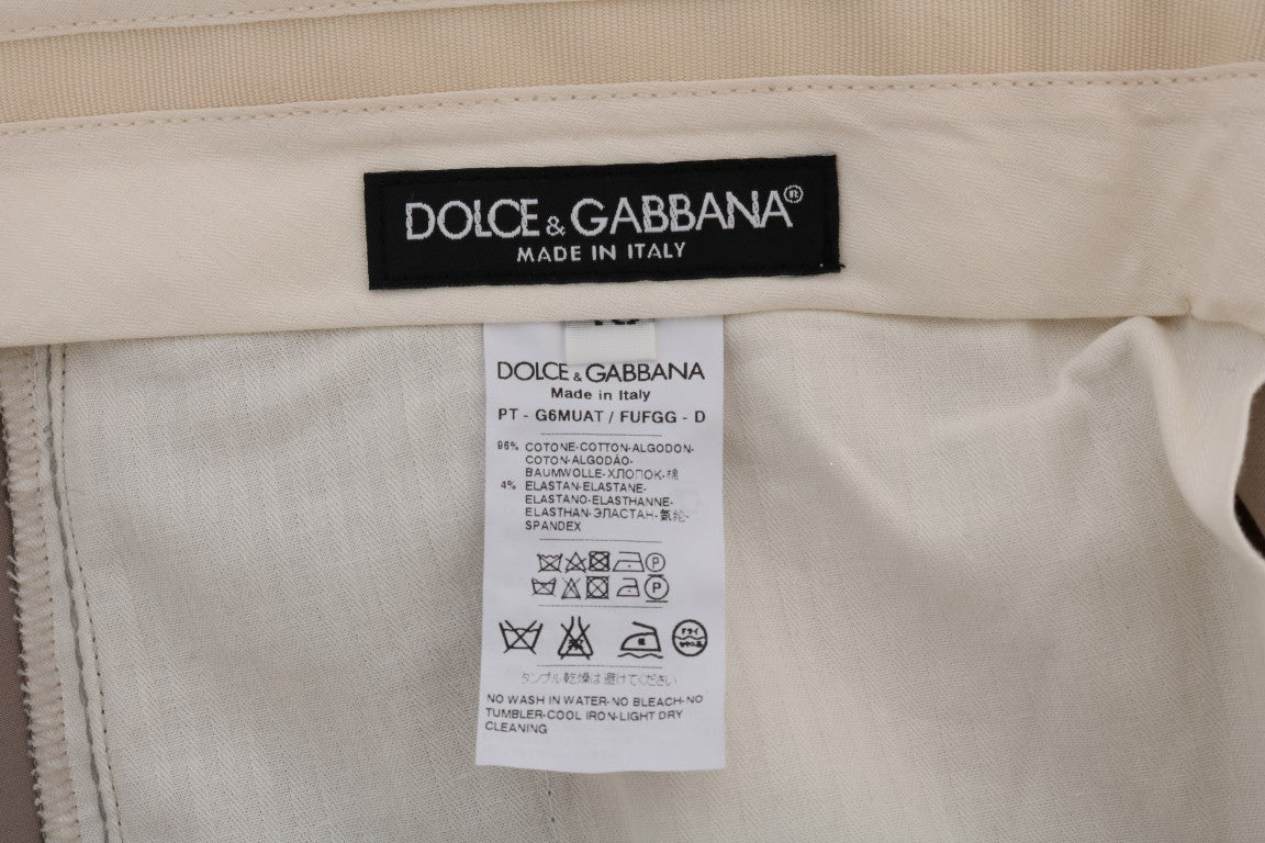 Pantaloni casual chino beige chic Dolce &amp; Gabbana