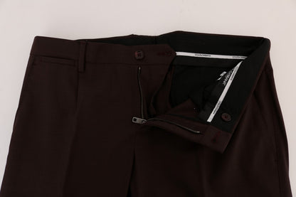 Pantaloni formali eleganti slim fit Dolce &amp; Gabbana in viola