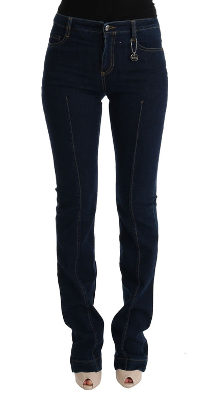 Costume National Chic Jeans svasati in cotone in blu