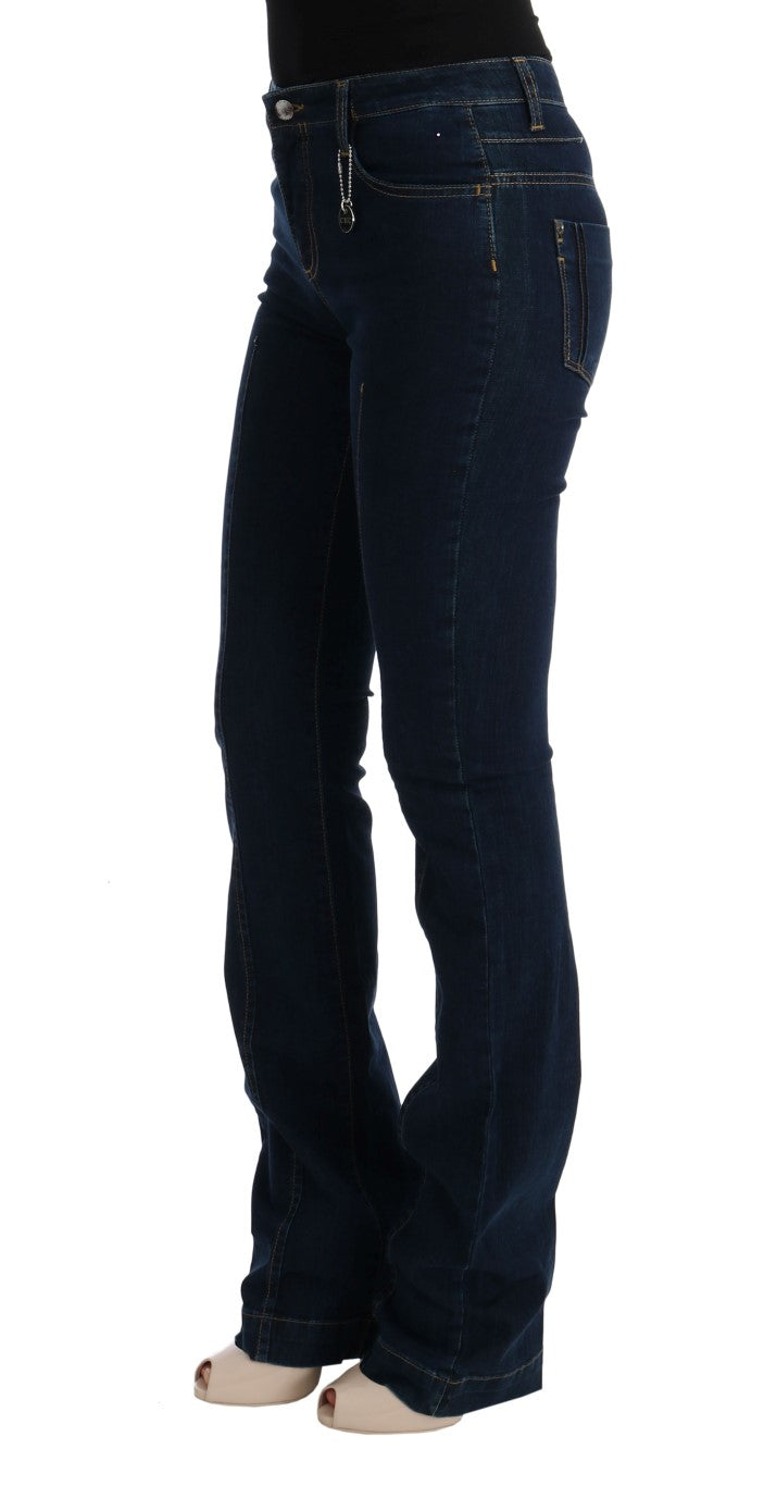 Costume National Chic Jeans svasati in cotone in blu