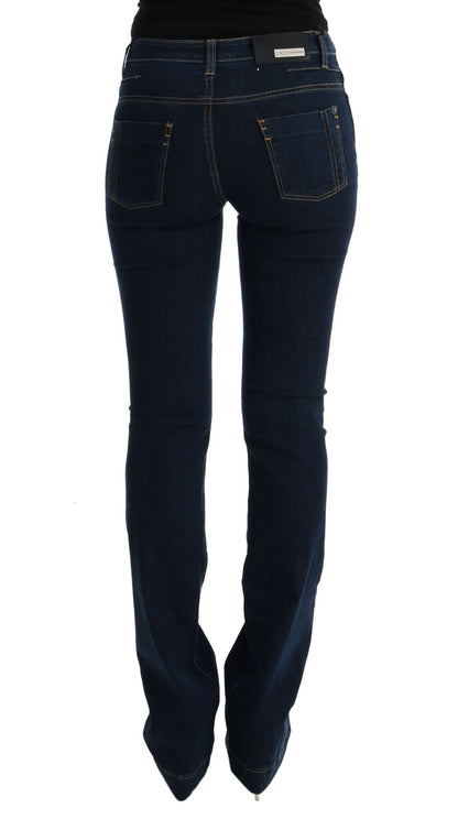 Costume National Chic Jeans svasati in cotone in blu