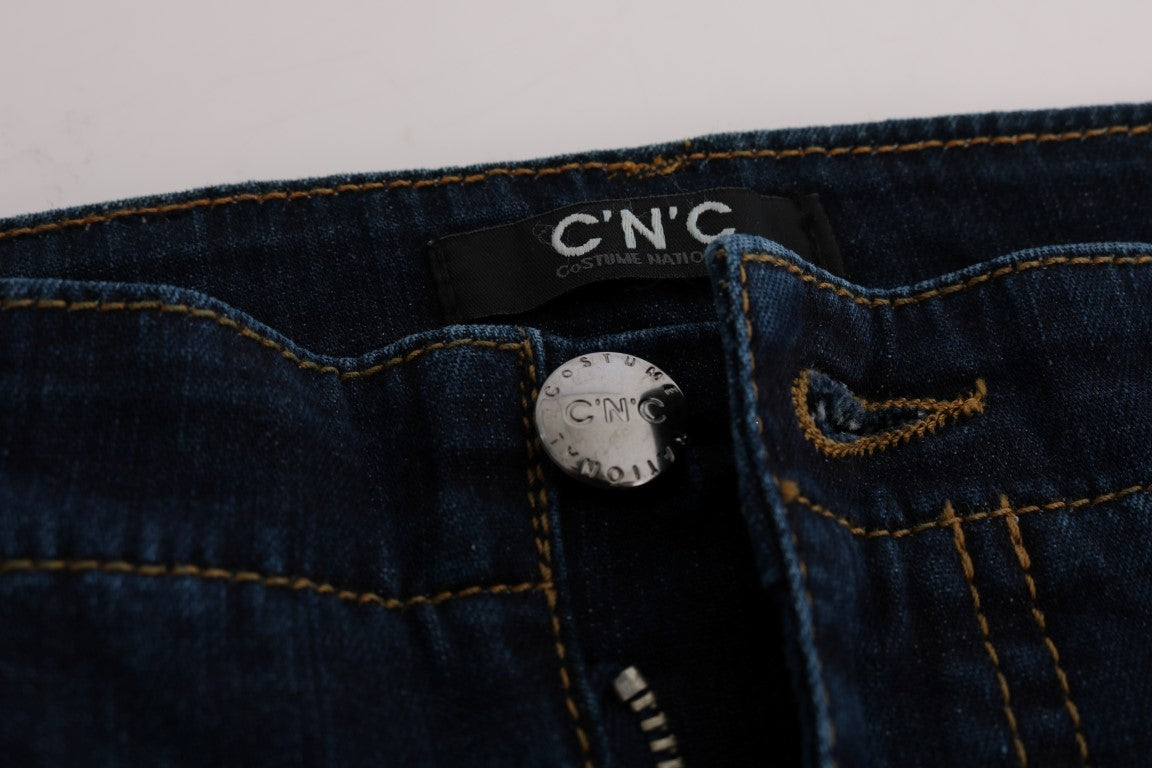 Costume National Chic Jeans svasati in cotone in blu