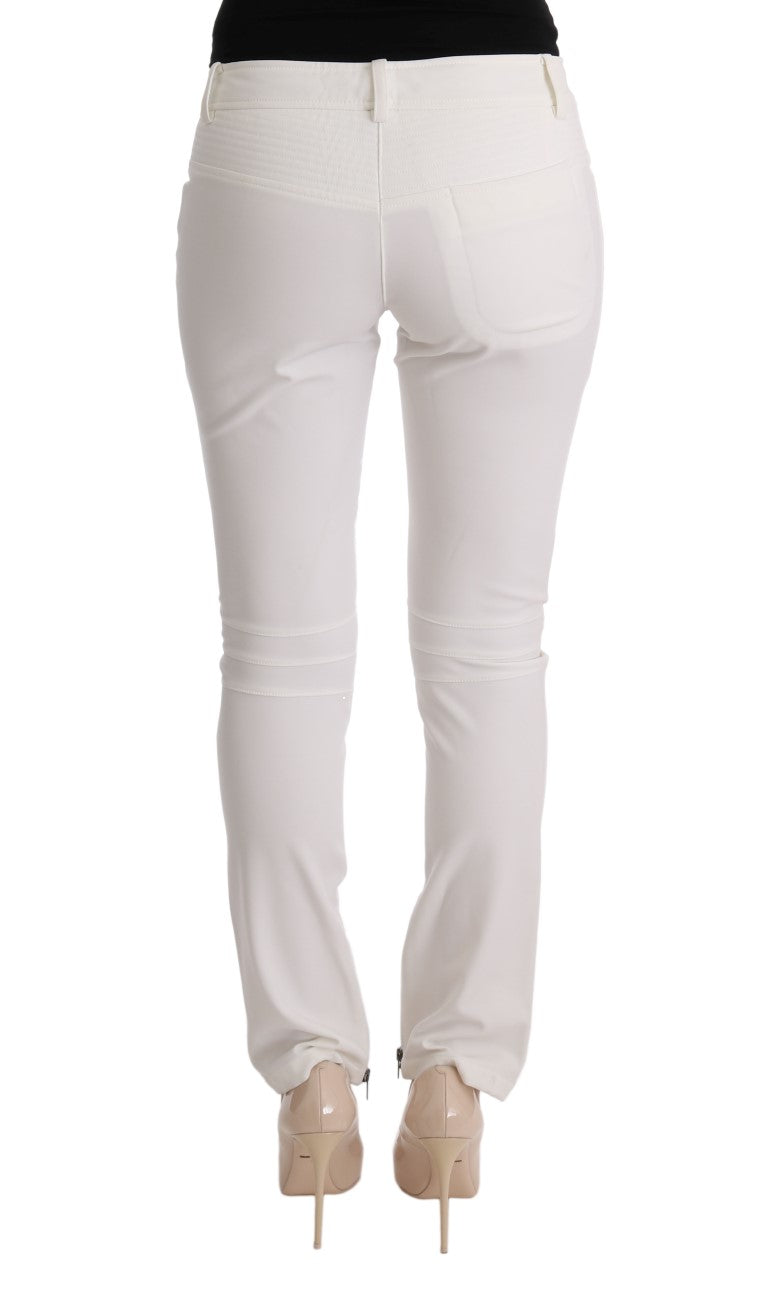 Ermanno Scervino Pantalone Chic Bianco Slim Fit in Cotone