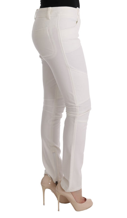 Ermanno Scervino Pantalone Chic Bianco Slim Fit in Cotone