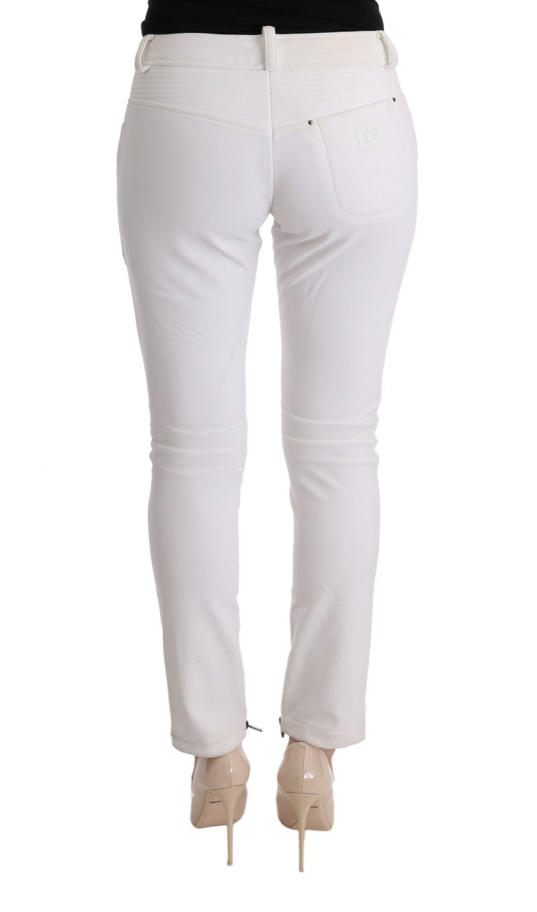 Ermanno Scervino Pantalone Chic Bianco Slim Fit in Cotone