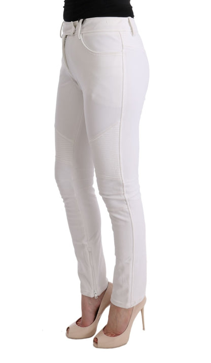 Ermanno Scervino Pantalone Chic Bianco Slim Fit in Cotone