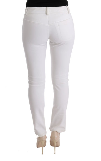 Ermanno Scervino Pantalone Chic Bianco Slim Fit in Cotone