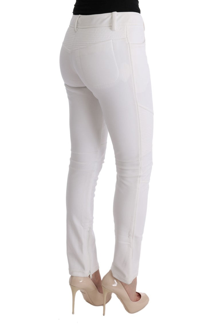 Ermanno Scervino Pantalone Chic Bianco Slim Fit in Cotone