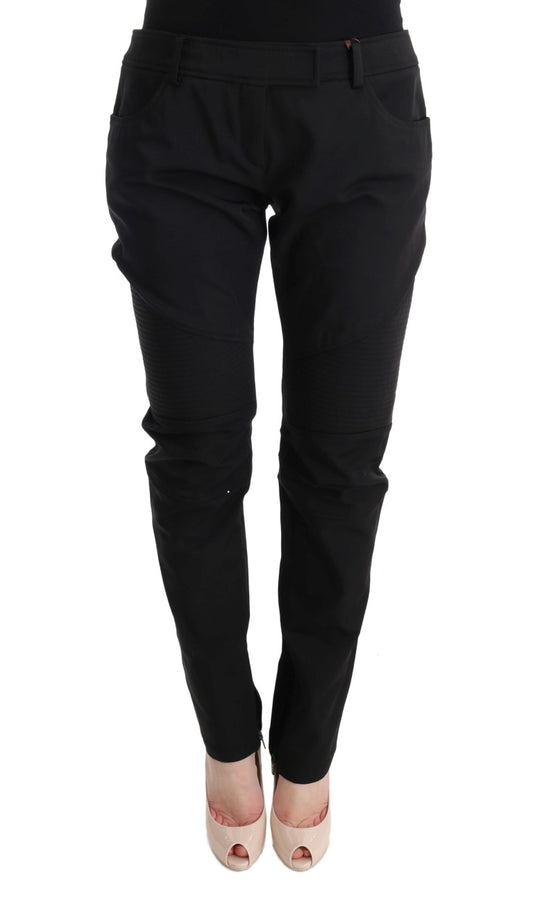 Ermanno Scervino Pantaloni slim fit in cotone nero elegante