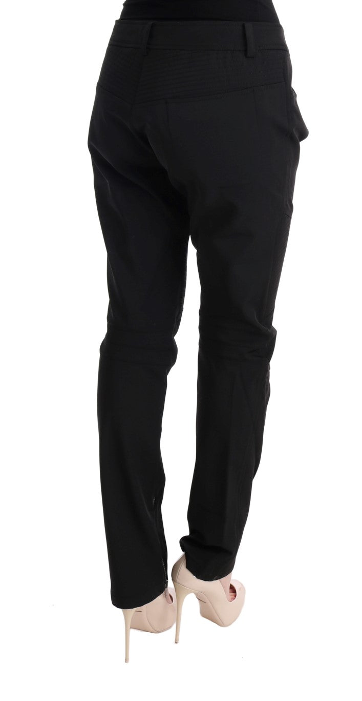 Ermanno Scervino Pantaloni slim fit in cotone nero elegante