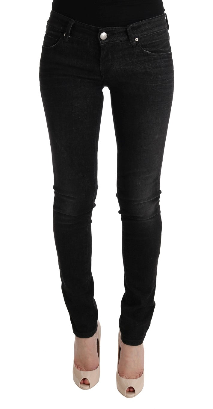 Jeans Acht Chic slim fit in cotone nero