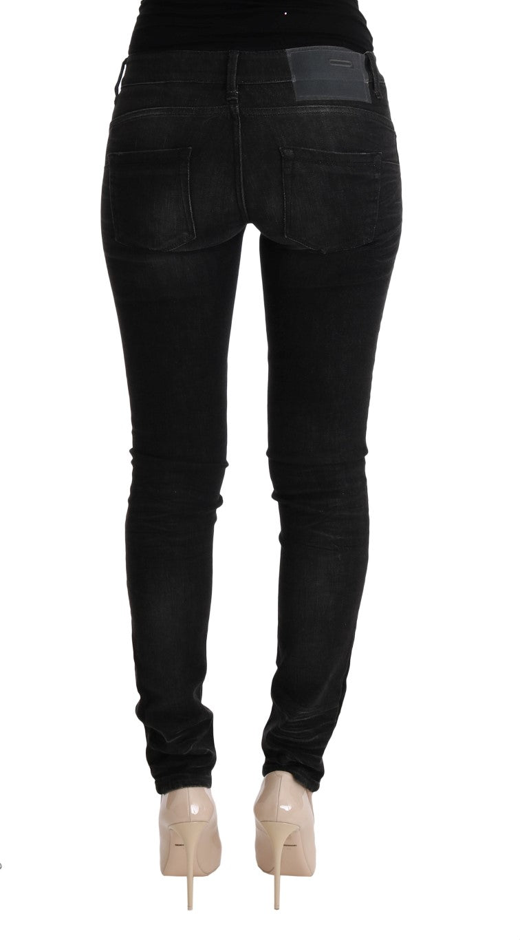 Jeans Acht Chic slim fit in cotone nero