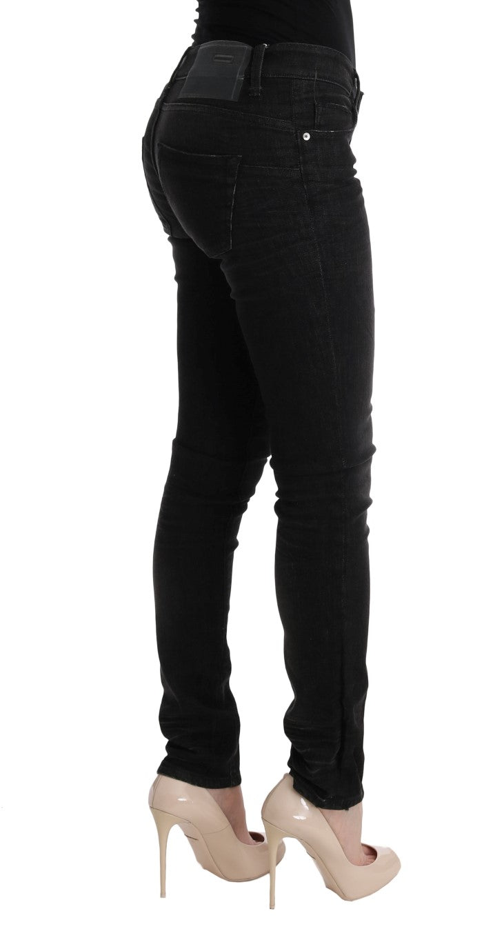 Jeans Acht Chic slim fit in cotone nero