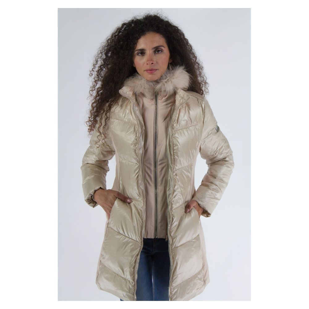 Yes Zee Chic Beige Padded Hooded Jacket