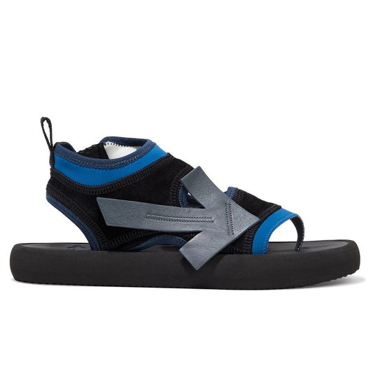 Off-White Sandali chic in neoprene e pelle scamosciata in blu