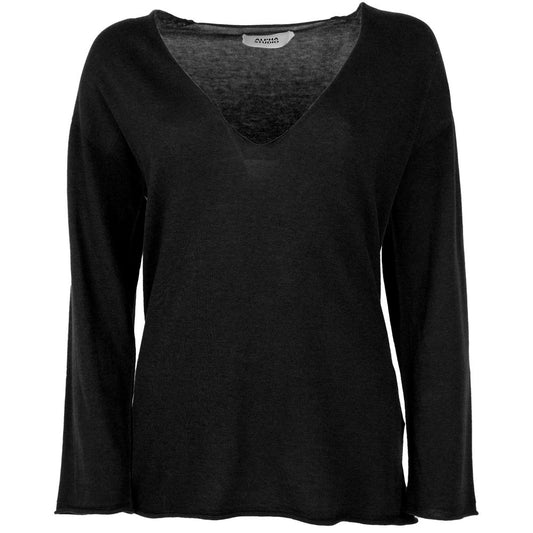 Maglione in cotone nero Alpha Studio