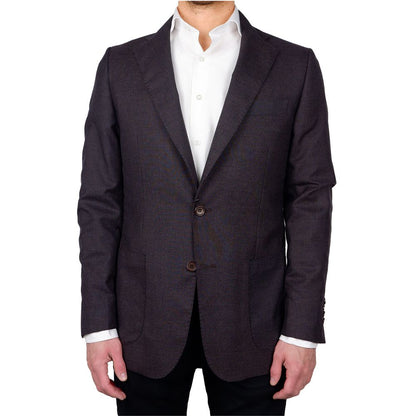 Made in Italy Brown Wool Vergine Blazer