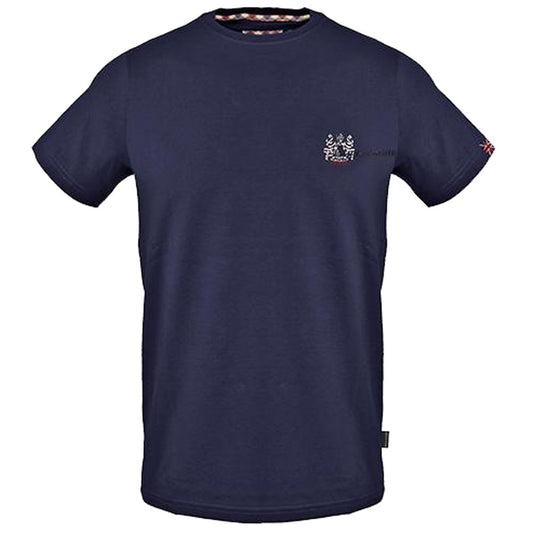 T-shirt in cotone blu Aquascutum