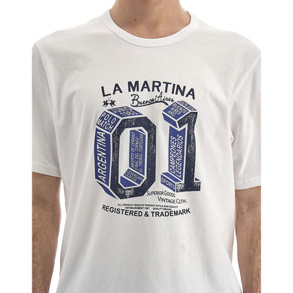 T-shirt in cotone bianco Equestrian Chic La Martina