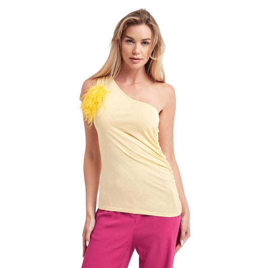 Patrizia Pepe Sunny Top in cotone ornato di piume