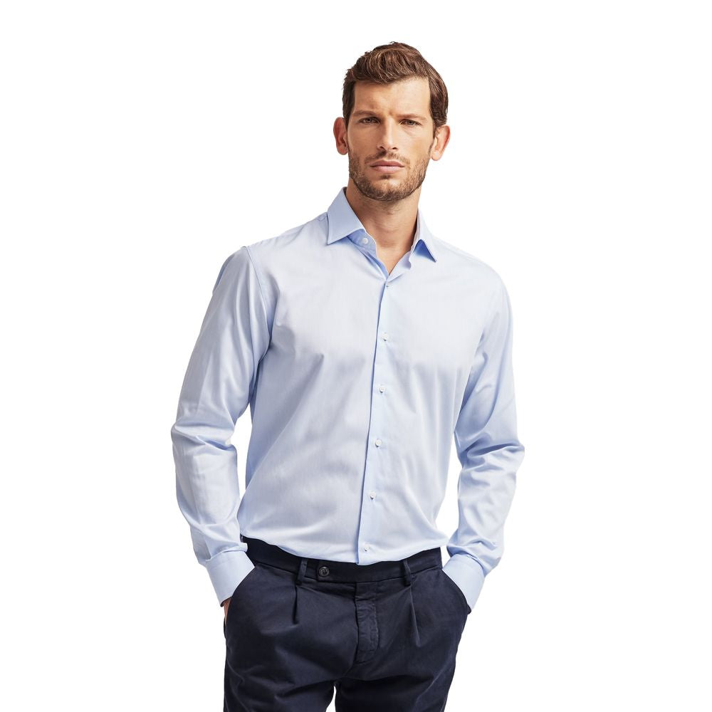 Camicia da uomo elegante in cotone azzurro Ballantyne