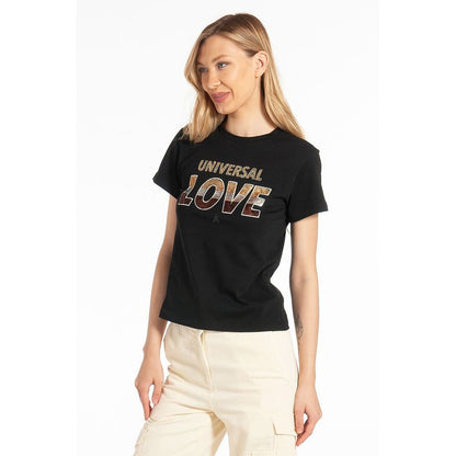 T-shirt Patrizia Pepe in cotone con strass sul davanti