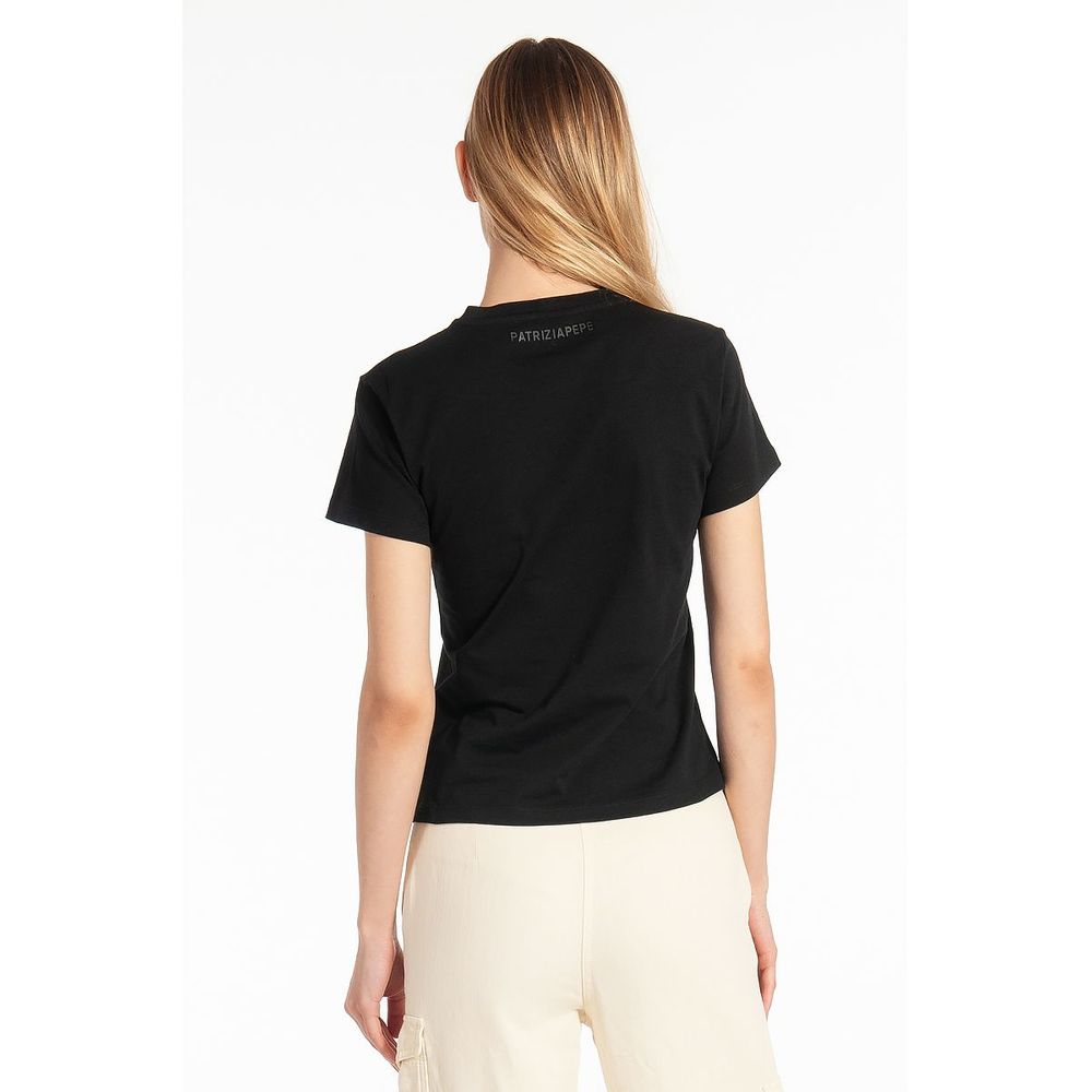 T-shirt Patrizia Pepe in cotone con strass sul davanti