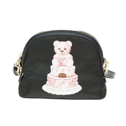 Pochette Moschino Couture Chic con stampa Teddy Bear e cinturino in pelle di vitello