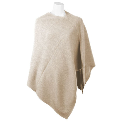 Poncho in cashmere chic con scollo a V Emilio Romanelli in beige