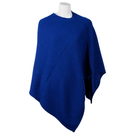 Emilio Romanelli Elegante poncho con scollo a V in cashmere in blu