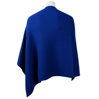 Emilio Romanelli Elegante poncho con scollo a V in cashmere in blu