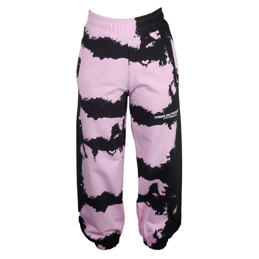 Pantaloni sportivi in ​​cotone con stampa rosa chic Comme Des Fuckdown